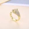 A leopard-head micro-inset zircon ring, a fashionable and retro leopard-head open ring from Kashi Accessories Specification image